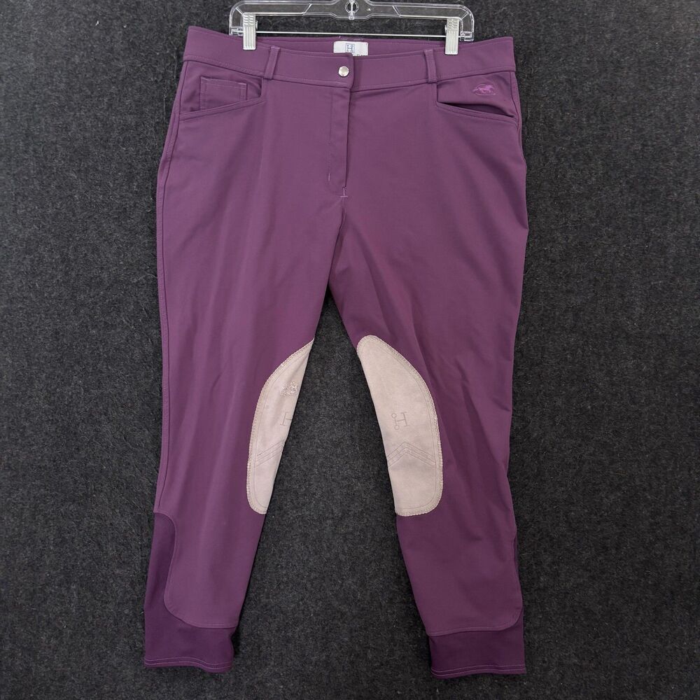 Hadley By SmartPak Breeches Women's 38R Purple Riding Knee Patch Equestrian